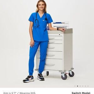 Blue Women's Scrub Pants And Top